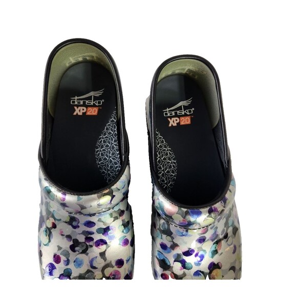 Dansko XP 2.0 Patent Leather Clog Womens EU38 US 7.5 8 Multi Dot Multicolor - Picture 7 of 9